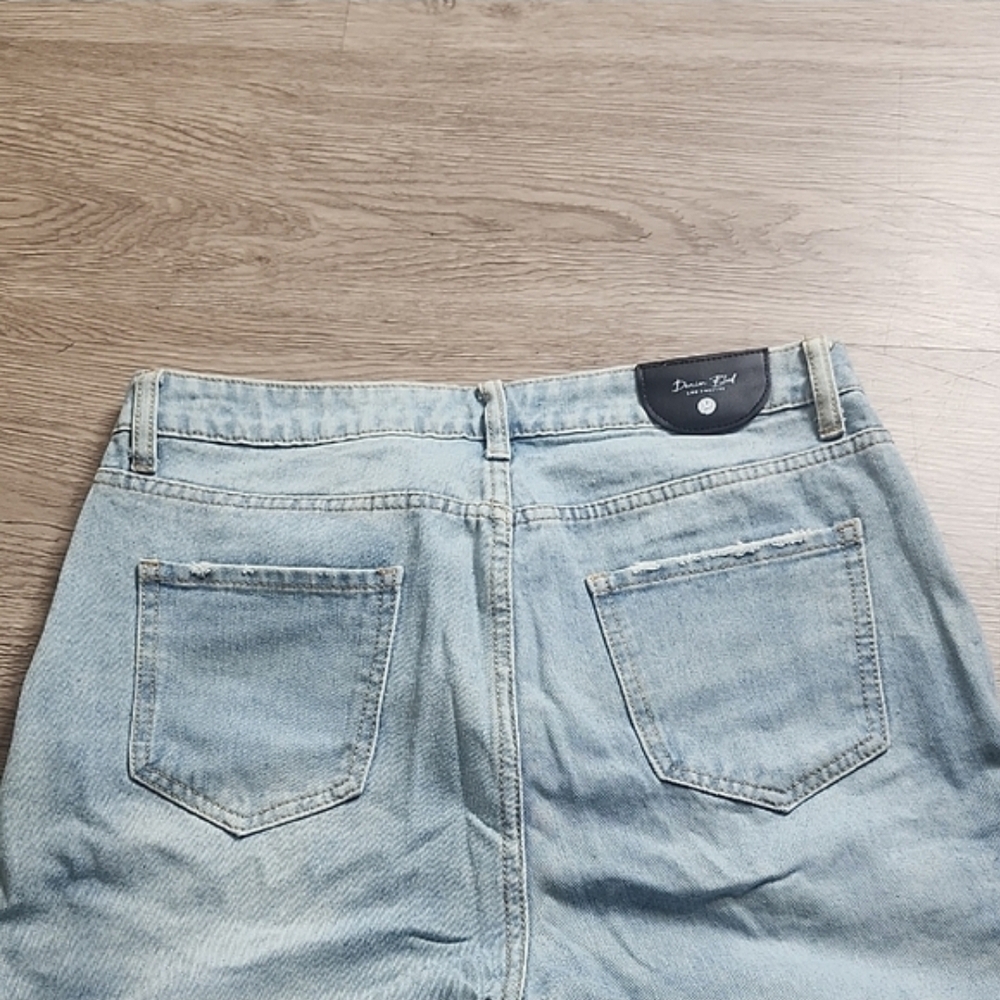 Denim Jeans Light Wash Distressed Ripped - Picture 4 of 10